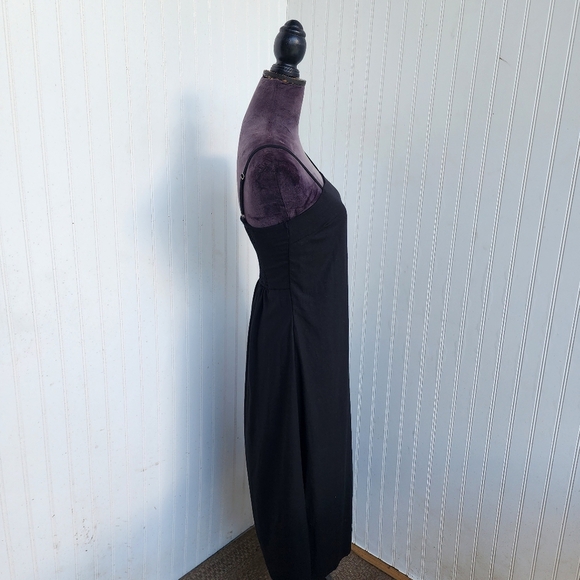 NWT Japna Women's Black Linen Rayon Tank Dress Smocked Back Sz S - Picture 4 of 13